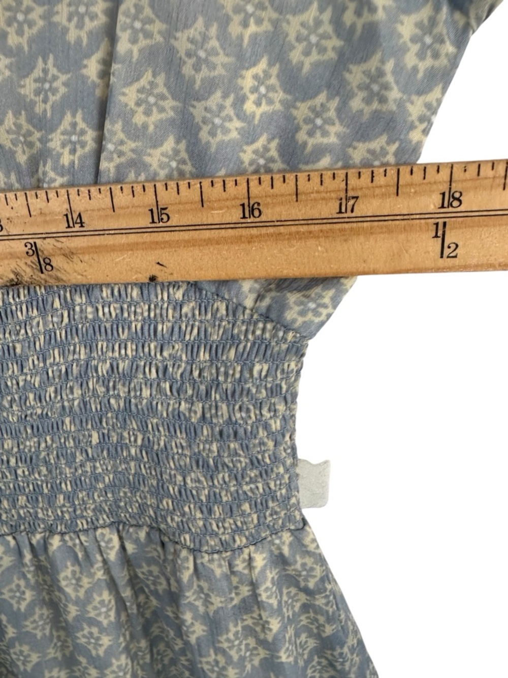 Patrons of Peace Smocked Maxi Dress M Boho Prairie New Romantic Long Sleeve - Picture 12 of 16